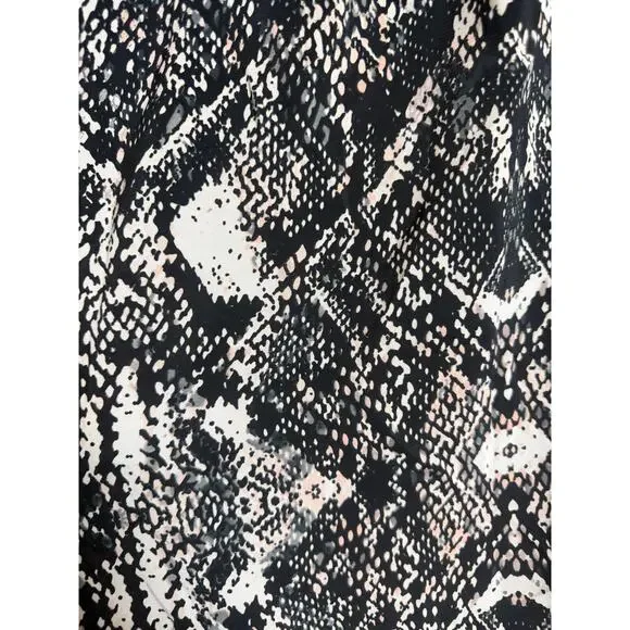 INC International Concepts Blouse 14 Snake Print Drawstring Waist Long Sleeve - Picture 7 of 9